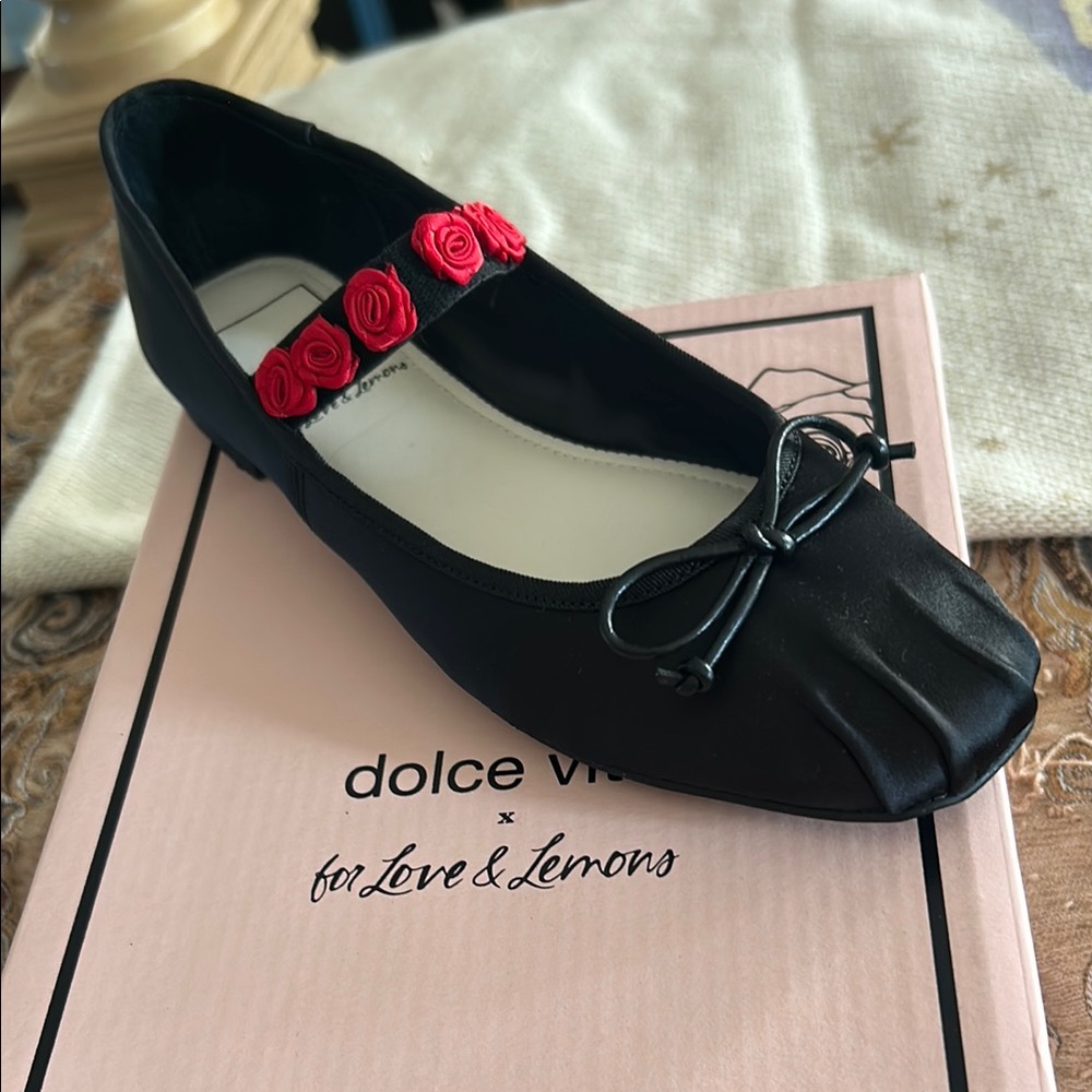 For the love of lemon 🍋 Dolce Vita Black and Red rose 🌹 Flats with Modern Design